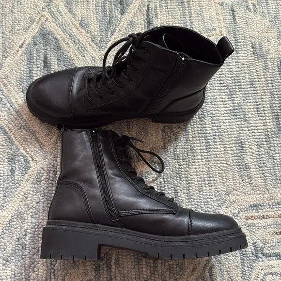 Aldo Goer Combat Ankle Casual Black Boots Size 10 - Picture 4 of 11